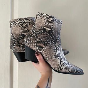 Snakeskin Heeled Boots NWOT